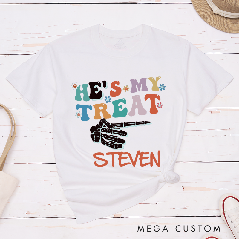 Personalized Couple Halloween Matching T-Shirt Trick or Treat Halloween T-Shirt