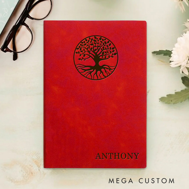 Personalized Life Tree Prayer Journal Leather A5 Notebook with Name Leather Priest Religious Journal Priest Gift for Catholic Christian Gift Men Women