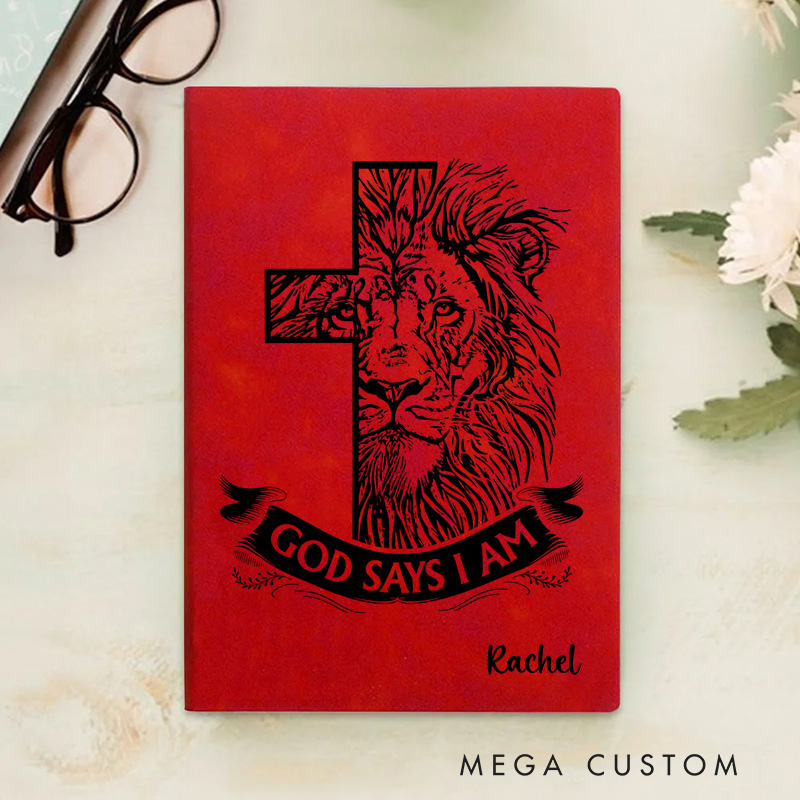 Personalized Man of God Prayer Journal Leather A5 Notebook with Name Birthday Gift Religious Gift for Men Christian