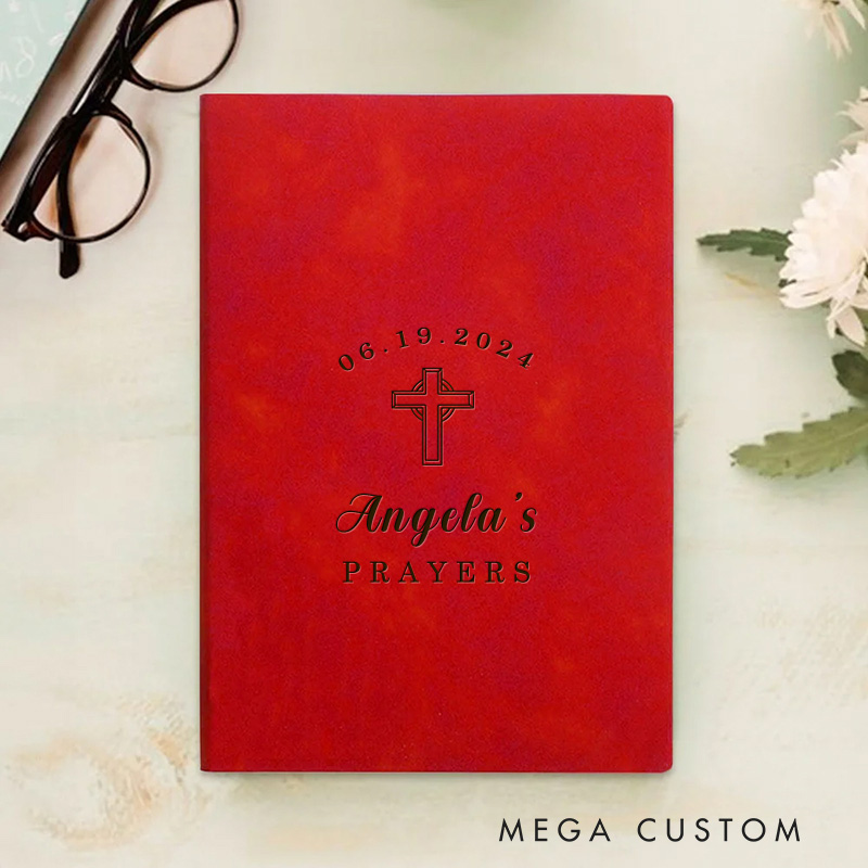Personalized First Communion Prayer Journal Leather A5 Notebook with Name Religious Bible Study Gift First Communion Gifts Confirmation Gift