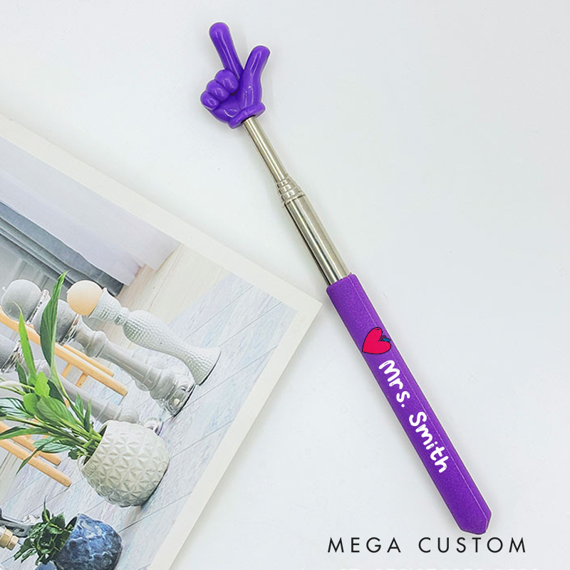 Personalized Teacher Retractable Finger Reading Stick Custom Teacher Name Funny Teaching Aids Gift