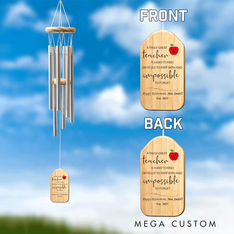 Personalized Wind Chimes for Teacher Great Teacher Appreciation Gift