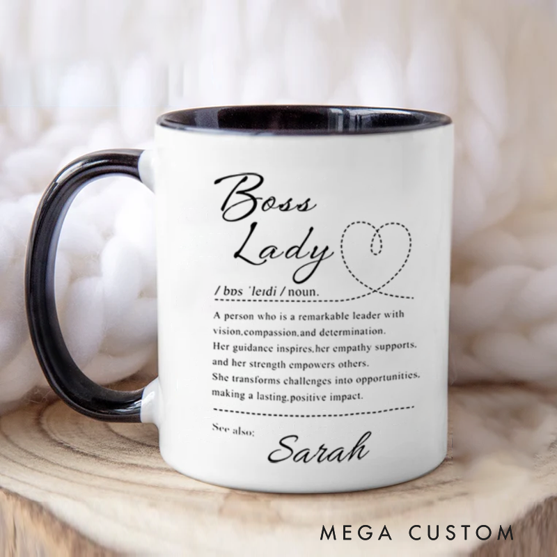 Personalized Farewell Mug with Boss Lady Design Heartfelt Gift for Boss Lady