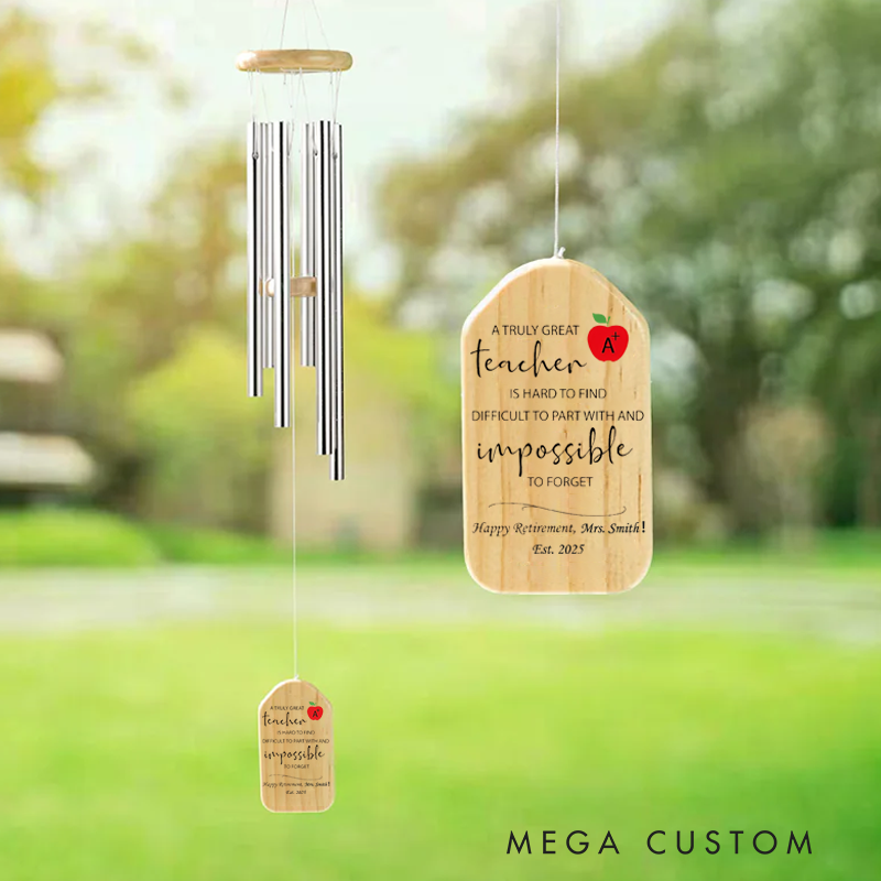 Personalized Wind Chimes for Teacher Great Teacher Appreciation Gift