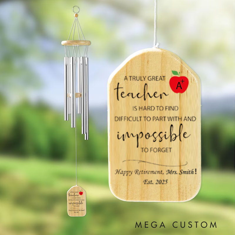 Personalized Wind Chimes for Teacher Great Teacher Appreciation Gift
