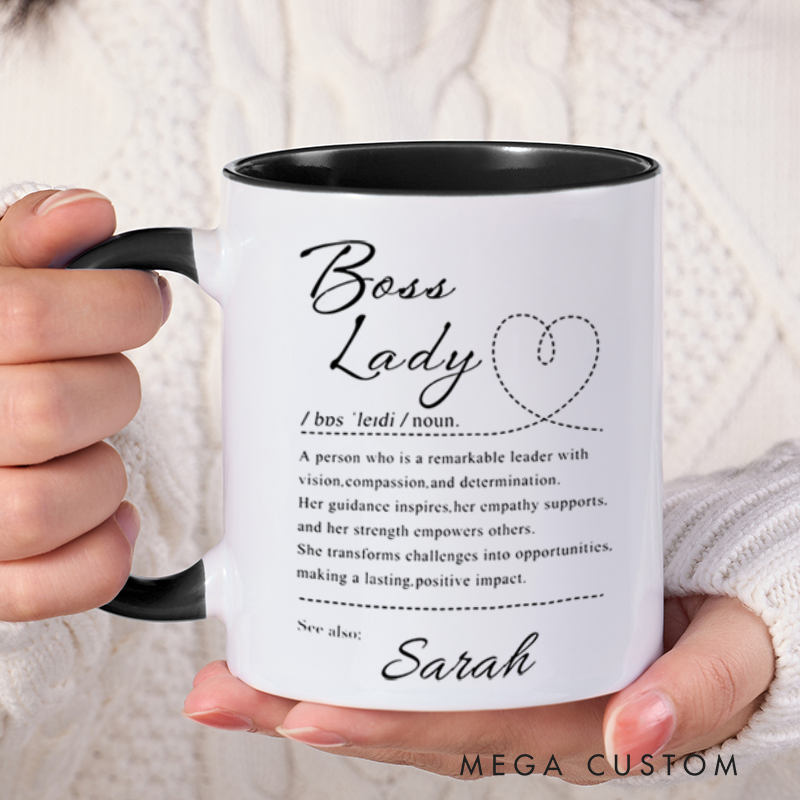 Personalized Farewell Mug with Boss Lady Design Heartfelt Gift for Boss Lady