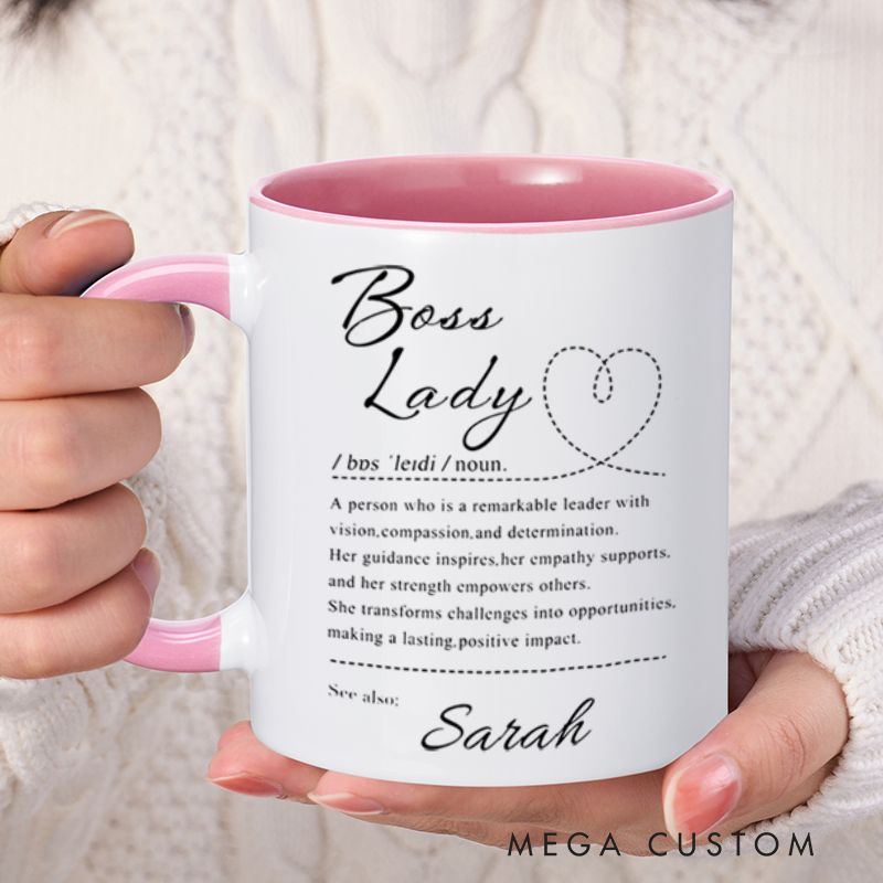 Personalized Farewell Mug with Boss Lady Design Heartfelt Gift for Boss Lady