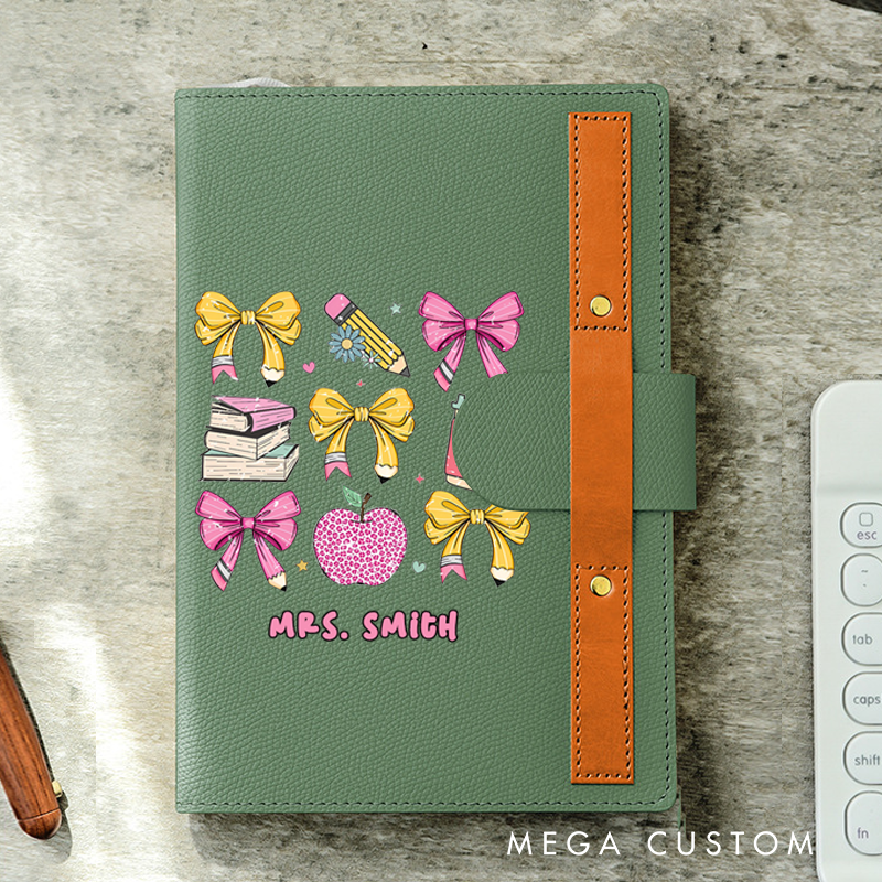 Personalized A5 Lined Notebook with Pen Loop for Teachers Pencil Book Apple Design Notebook Appreciation Gift for Teachers