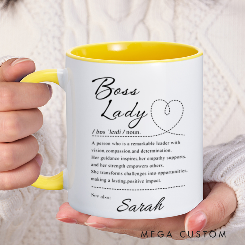 Personalized Farewell Mug with Boss Lady Design Heartfelt Gift for Boss Lady