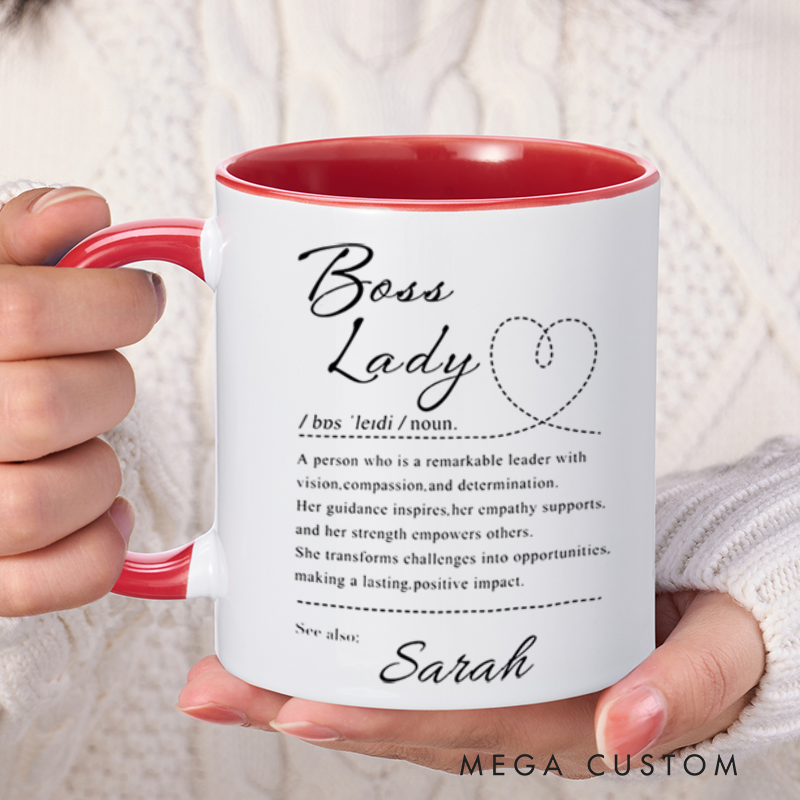 Personalized Farewell Mug with Boss Lady Design Heartfelt Gift for Boss Lady