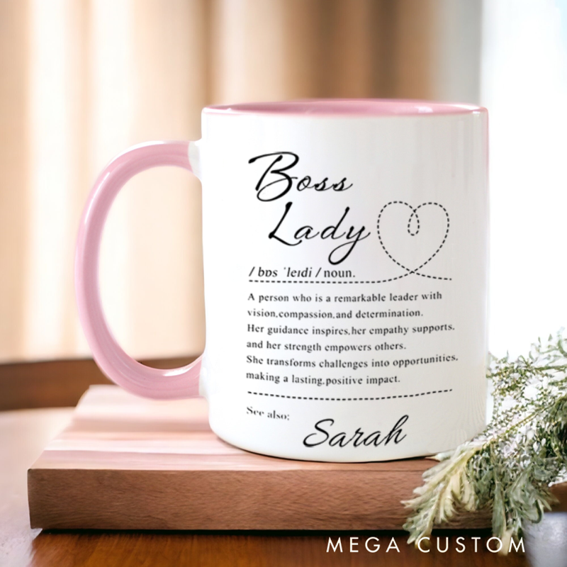 Personalized Farewell Mug with Boss Lady Design Heartfelt Gift for Boss Lady