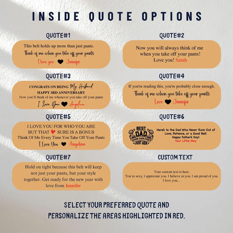 Personalized Leather Belt Gift for Him Custom Engraved Mens Belt Anniversary Christmas Birthday Present for Loved Ones