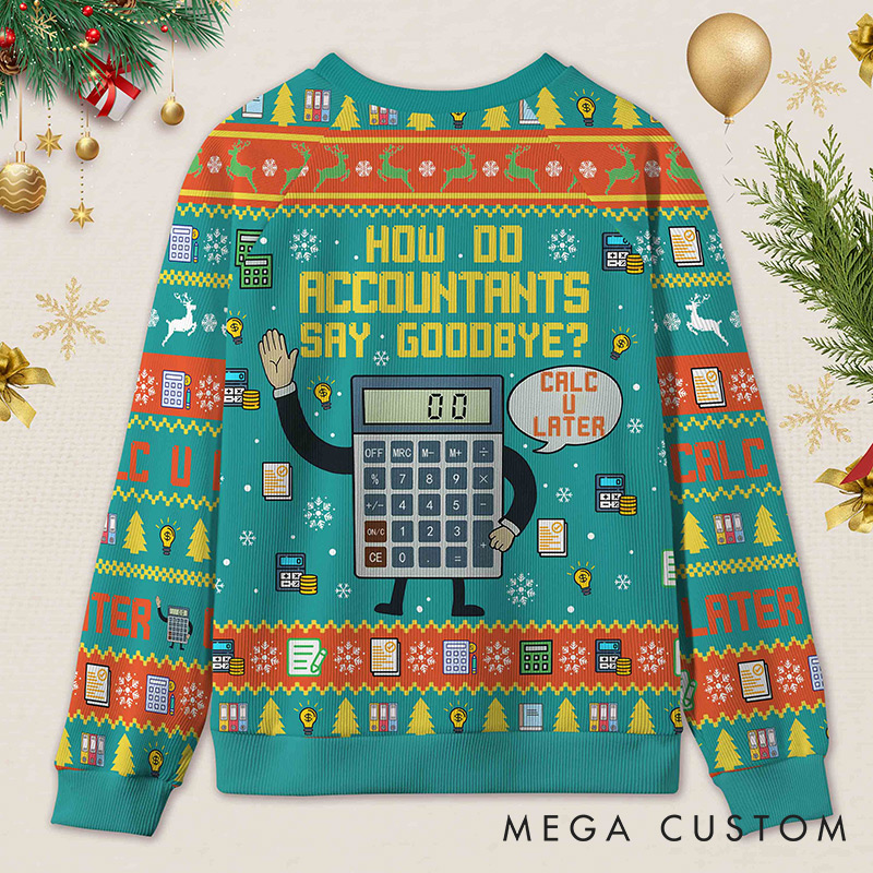Personalized Accounting Hilarious Greeting Ugly Christmas Sweater Funny Financial Gift for Accountants