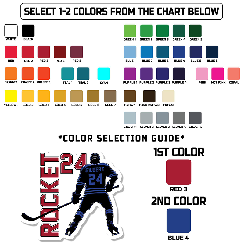 Personalized Ice Hockey Sticker Featuring Your Name and Number