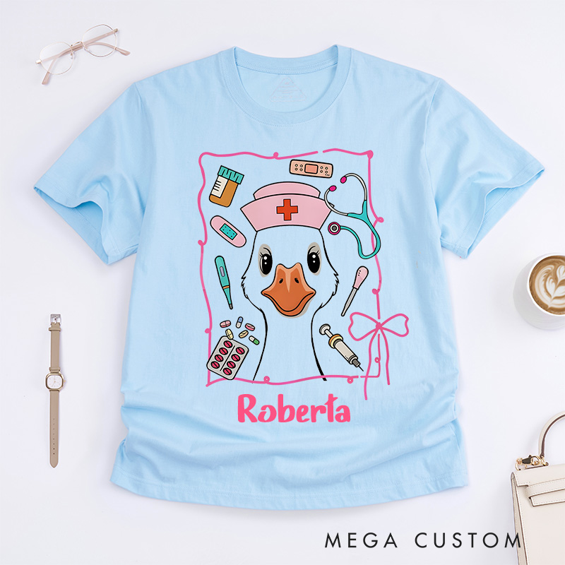 Personalized Nurse T-Shirts Nurse Goose Fashion Design T-Shirts