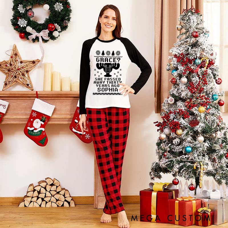 Personalized Couple They Want You to Say Grace Xmas Matching Pajamas Christmas Matching Pjs for Husband Wife Boyfriend Girlfriend