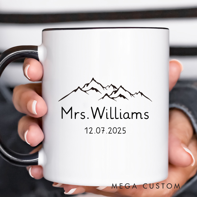 Personalized Couple Mug Newlywed Coffee Mug Mr and Mrs Gift Ceramic Cup For Her Him Anniversary Mug For Couple