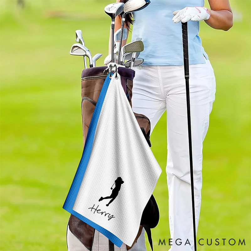 Personalized Multiple Colors Golf Towel with Custom Name for Golf Lovers