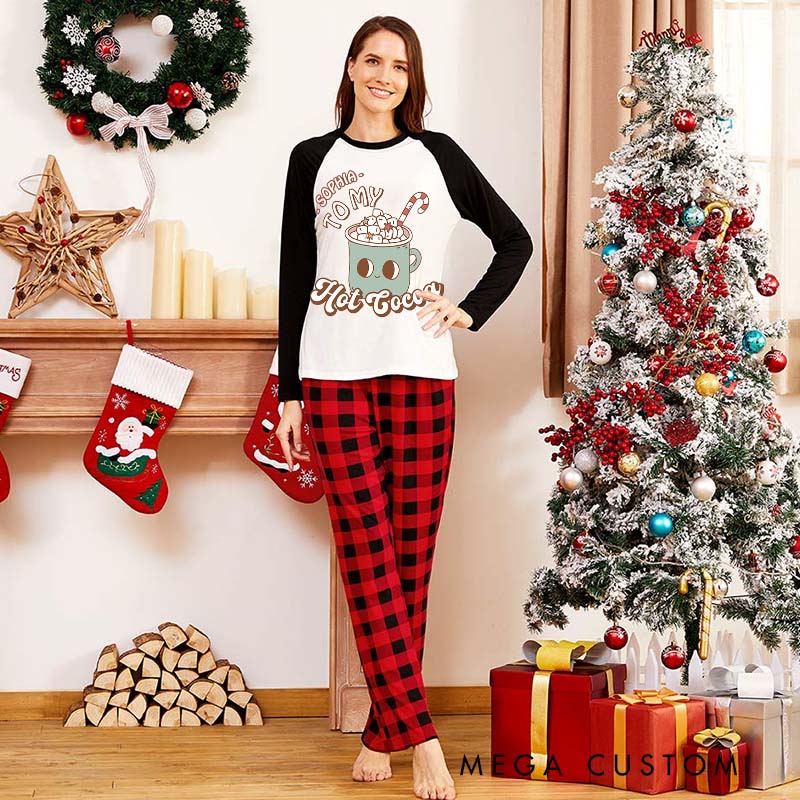 Personalized Couple You’re the Marshmallows to My Hot Cocoa Xmas Matching Pajamas Christmas Pjs for Husband Wife Boyfriend Girlfriend