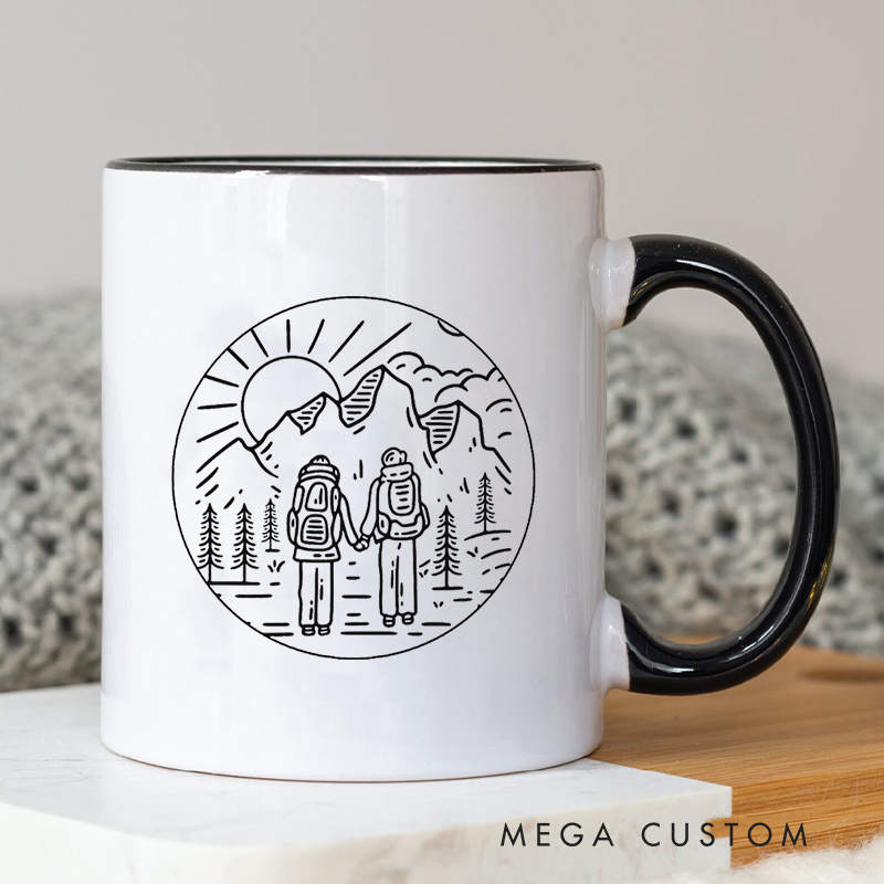 Personalized Couple Life Partner Mug Anniversary Coffee Cup for Her Him Ceramic Mug for Couple Newlyweds Anniversary Gift