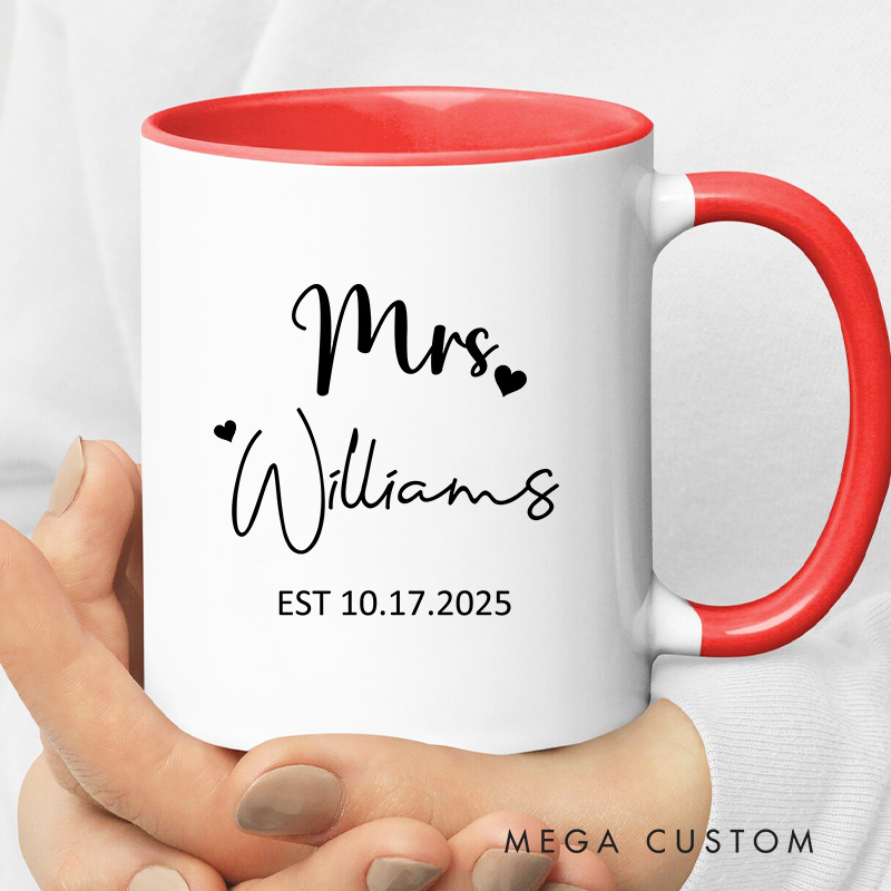 Personalized Mr. & Mrs. Wedding Mug Couple Ceramic Mug for Her Him Newlywed Present Mug Anniversary Gift