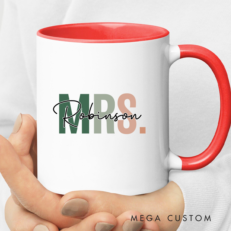 Personalized Mr. & Mrs. Last Name Mug Couple Wedding Mug for Newlyweds Coffee Cup for Husband Wife Couple Anniversary Gift Mug
