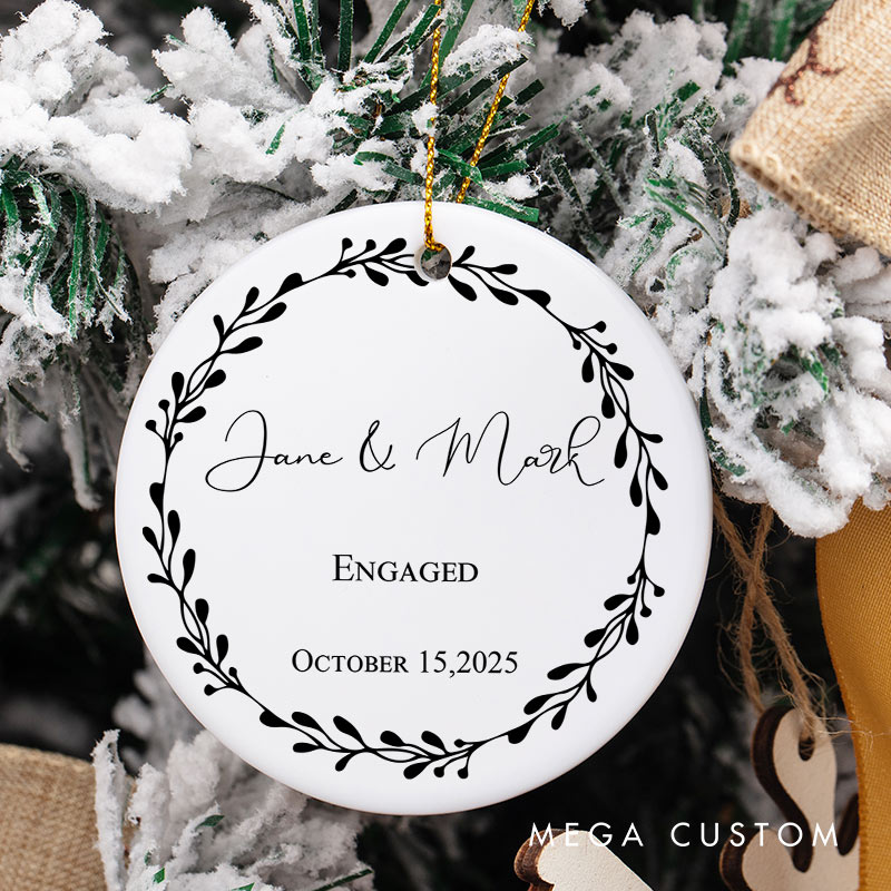 Personalized Couple Engaged Christmas Ornament Couple Engagement Christmas Ornament for Him Her Xmas Decor Ornament