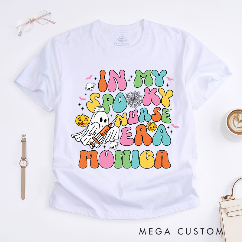 Personalized Nurse T-Shirts In My Spooky Nurse Era Fashion Design T-Shirts Nurse Halloween Gifts