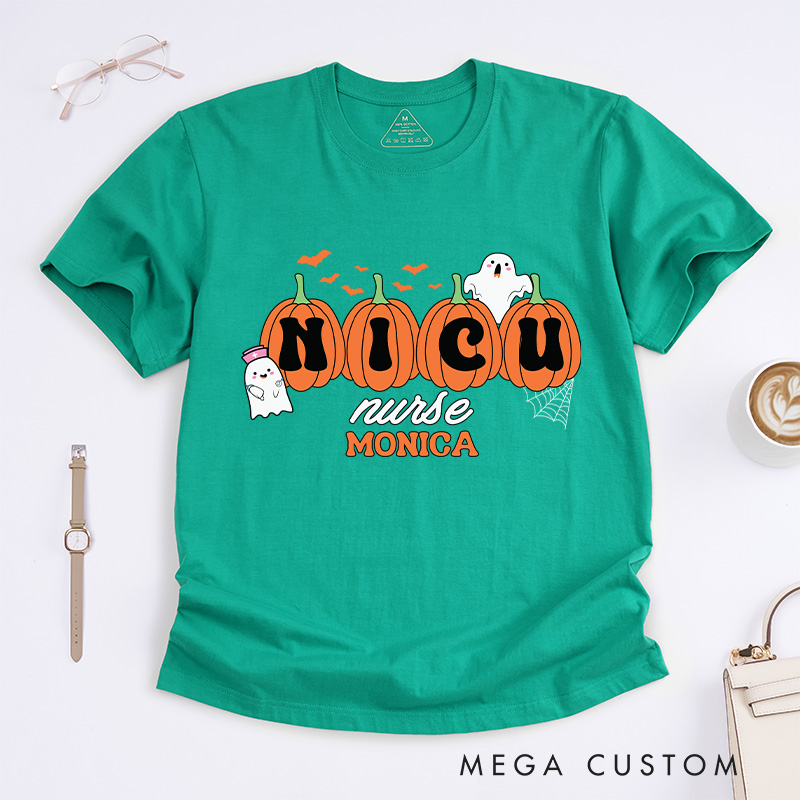 Personalized Nurse T-Shirts NICU Nurse Design Fashion Design T-Shirts Nurse Halloween Gifts