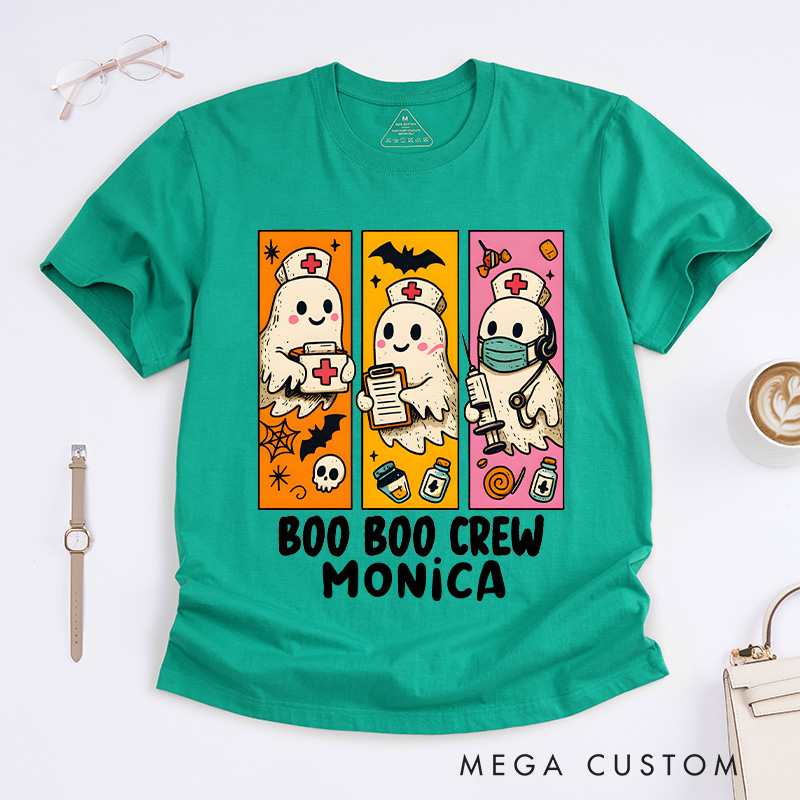 Personalized Nurse T-Shirts Boo Boo Crew Design Fashion Design T-Shirts Nurse Halloween Gifts