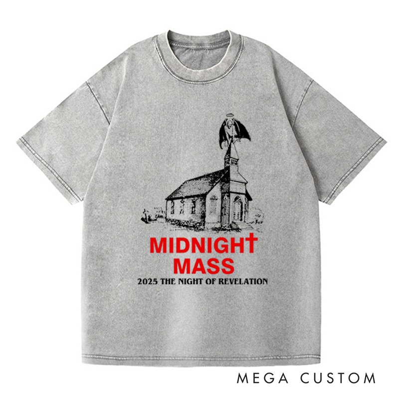 Personalized Midnight Mass Horror Movie Washed T-Shirts Scary Movie Tshirt Retro Movie Shirt Halloween