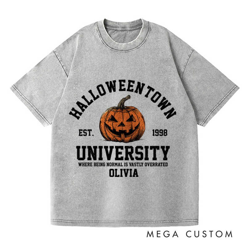 Personalized Retro Halloweentown Est 1998 Horror Movie Washed T-Shirts Horror Spooky Movies Tshirt Film Fan Shirt Halloween