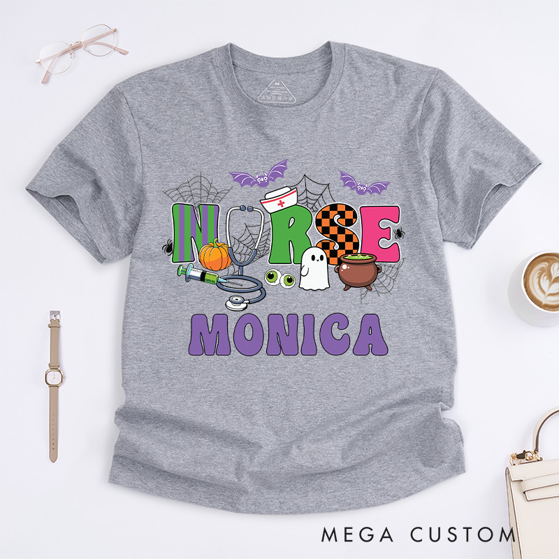 Personalized Nurse T-Shirts Halloween Nurse Design T-Shirts Nurse Halloween Gifts