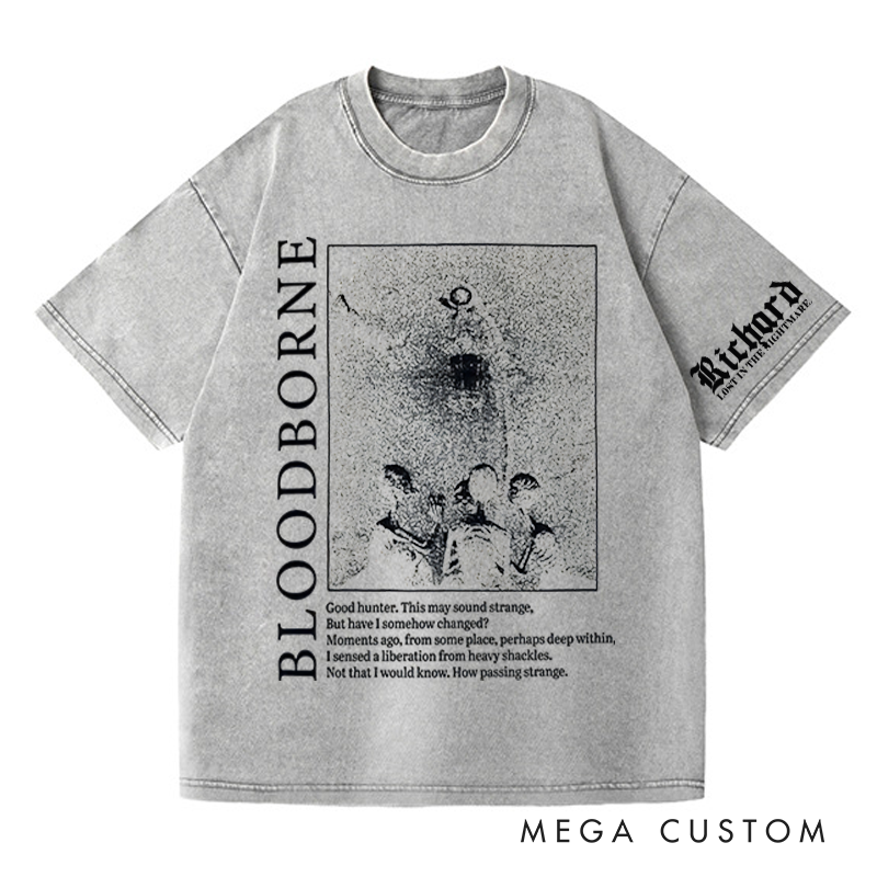 Personalized Good Hunter Gothic Game Washed T-Shirts Video Game Tshirt Nightmare Hunter Shirt Halloween