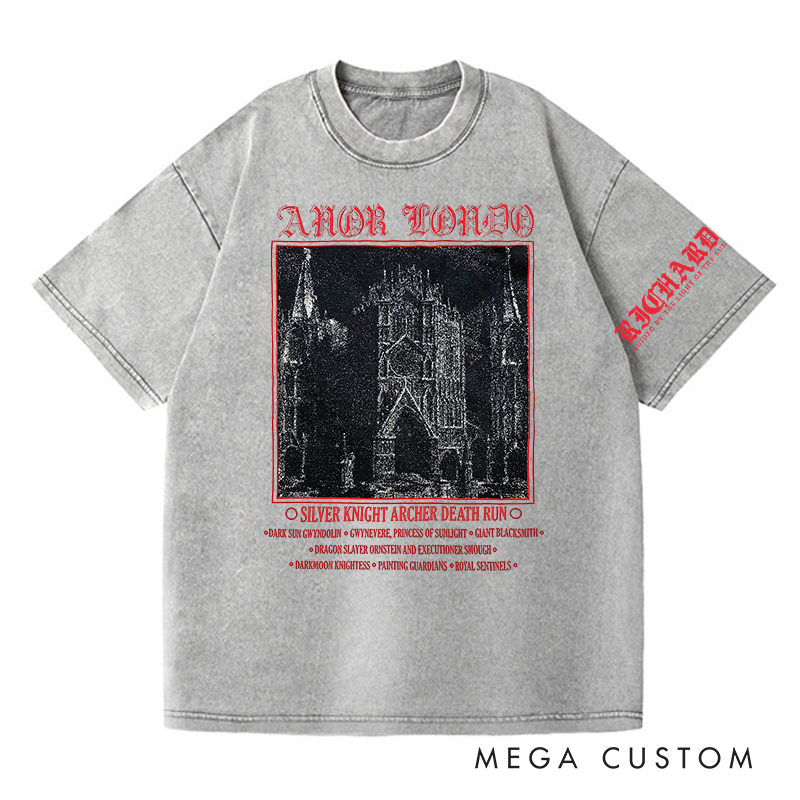 Personalized Anor Londo Gothic Game Washed T-Shirts Video Game Tshirt Undead Shirt Halloween