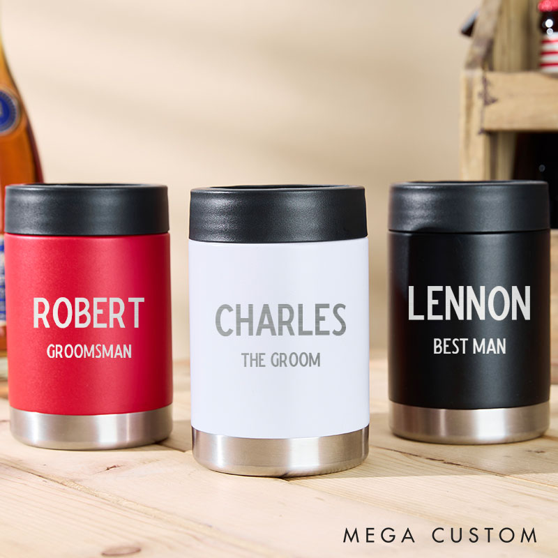 Personalized Wedding Party Can Coolers Groom Gift Tumbler Groomsmen Proposal Gifts Bachelor Party Favors Can Holder
