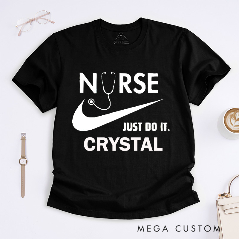 Personalized Nurse T-Shirts Nurse in Action Fashion Design T-Shirts