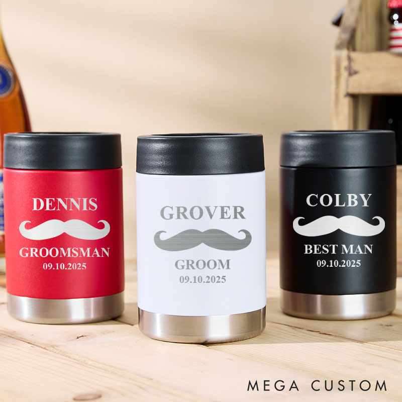 Personalized Groomsmen Proposal Can Cooler Groom Club Wedding Can Holder Bachelor Party Beer Can Holder for Best Man