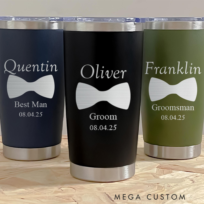 Personalized Groomsman Gift Tumbler Insulated 20oz Tumbler for Groomsmen Best Man Gift Bachelor Party Favor Tumblers Groomsman Proposal Gift