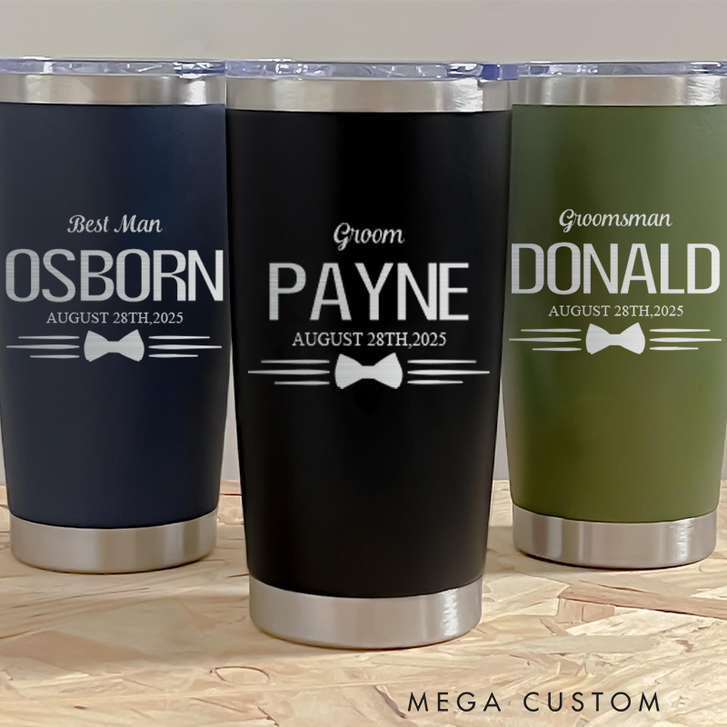 Personalized Insulated Tumblers Groomsman Gift Tumbler 20oz Tumbler for Groomsmen Bachelor Party Favor Groomsman Proposal Gift