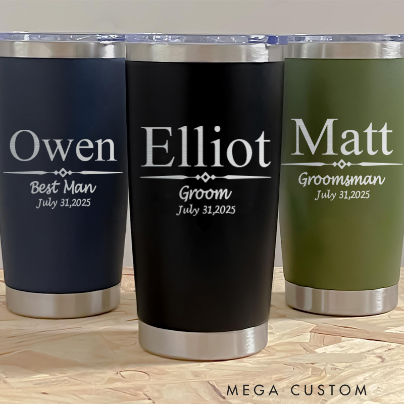 Personalized Groomsman Proposal Tumbler Groomsman 20oz Insulated Tumblers 20oz Tumbler for Best Man Bachelor Party Favor Best Man Gift