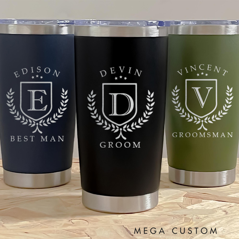 Personalized 20oz Tumbler for Groomsmen Bachelor Party Favor Insulated Tumblers Groomsman Proposal Gift Best Man Gift