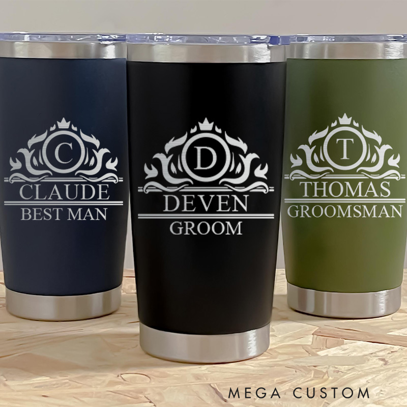 Personalized 20oz Tumbler for Groomsmen Bachelor Party Favor Tumbler Groomsman Insulated Tumblers Best Man Gift Groomsman Proposal Gift