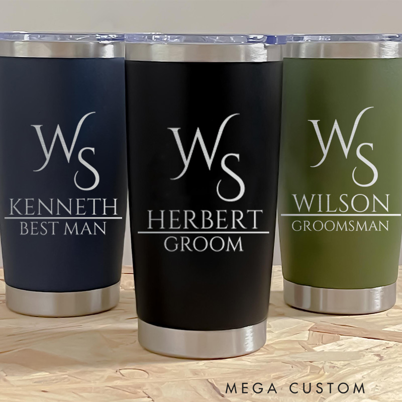 Personalized Insulated Tumbler 20oz Tumbler For Groomsmen Wedding Favors Tumbler Groomsman Gift Tumbler Best Man Gift Groom Gift