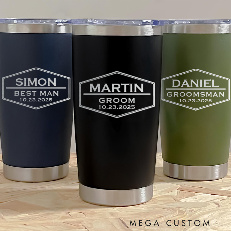 Personalized Groomsman Insulated Tumbler 20oz Tumbler for Groomsmen Bachelor Party Favor Tumbler Groomsman Proposal Gift