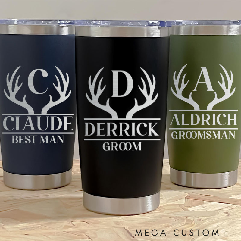 Personalized Insulated Tumblers Groomsman Gift Tumbler 20oz Tumbler for Groomsmen Bachelor Party Tumbler Best Man Gift