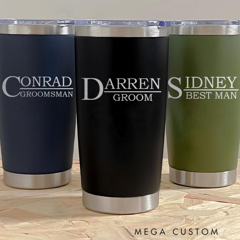 Personalized Groomsman Insulated Tumbler Groom Gift Tumbler 20oz Wedding Favors Tumbler for Best Man Bachelor Party Favor Tumbler