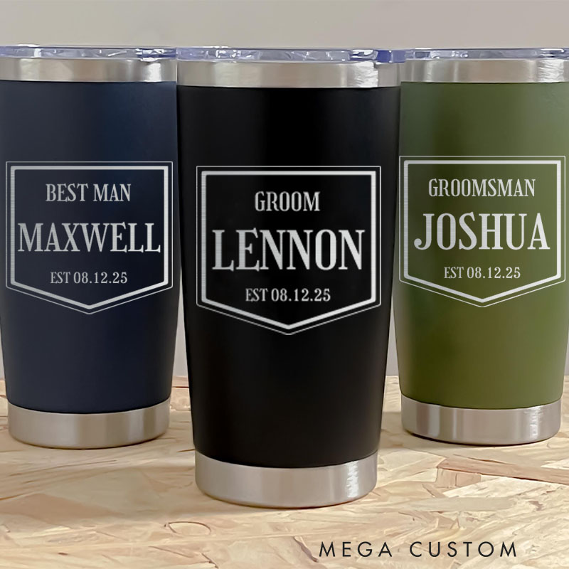 Personalized Wedding Favors Tumbler for Groomsmen Insulated 20oz Tumbler Groomsman Gift Tumbler Best Man Proposal Gift