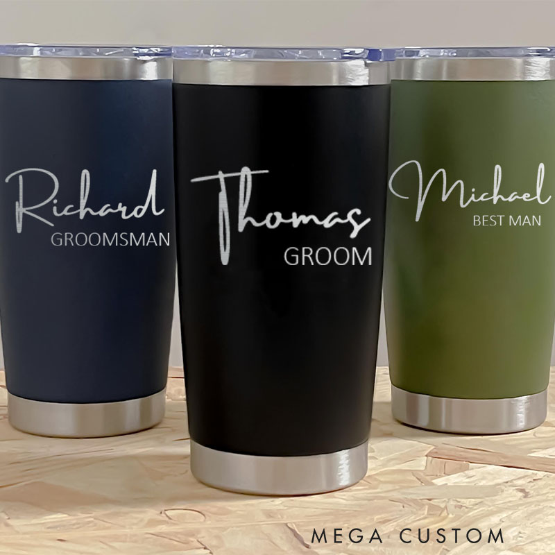 Personalized Men’s Bachelor Party Favor Tumbler 20oz Insulated Tumbler Groomsman Gift Tumbler for Best Man Groom Wedding Tumbler Gift