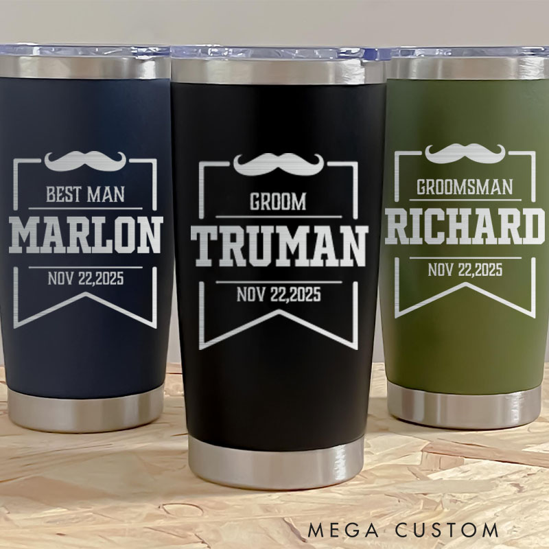 Personalized Wedding Favors Tumbler 20oz Insulated Tumbler for Groomsmen Bachelor Party Favor Tumbler Groomsman Proposal Gift